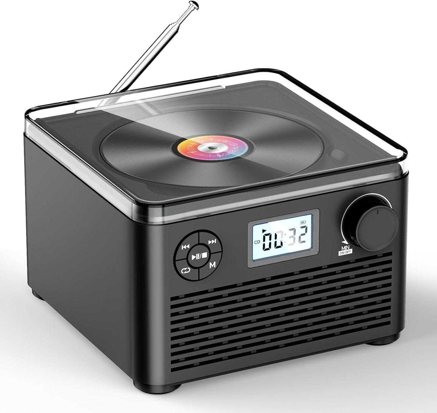Portable CD Player with Bluetooth and Speakers for Home Use