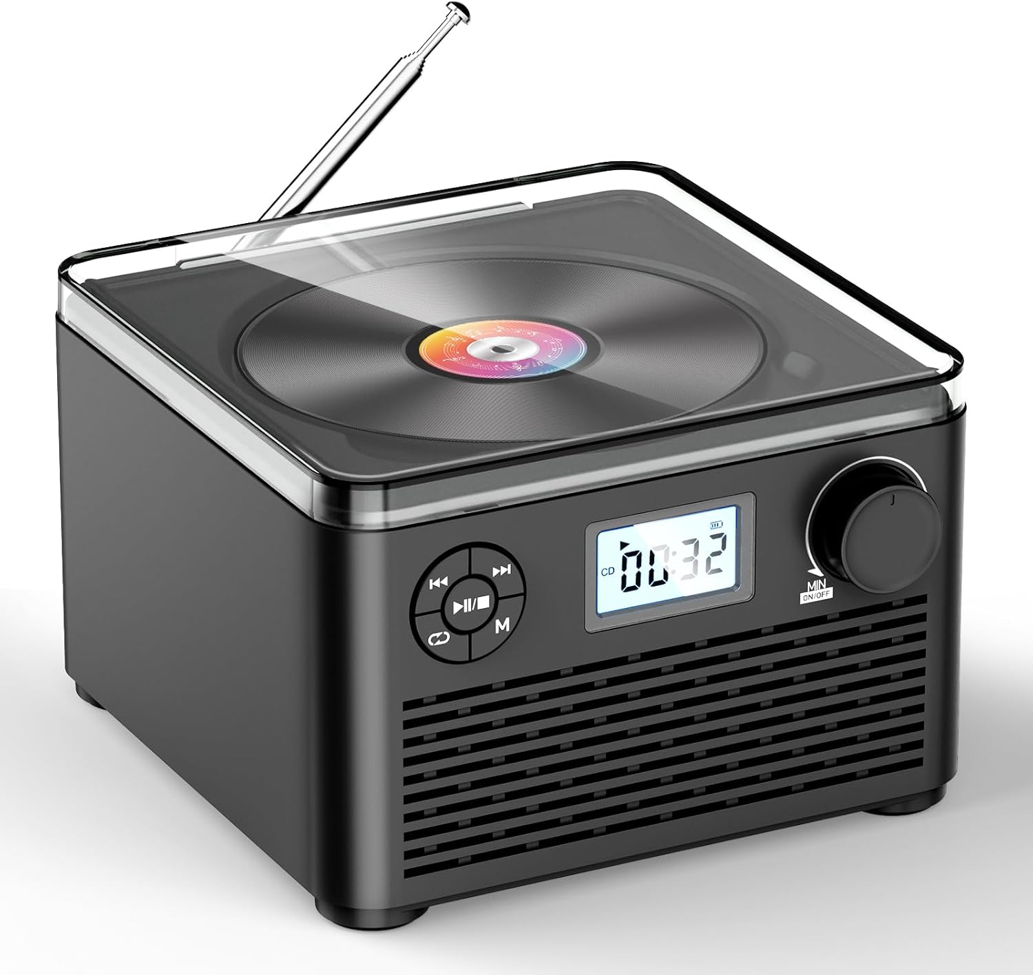 Portable CD Player with Bluetooth and Speakers for Home Use