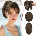 RUWISS Claw Clip Short Human Hair Ponytail Extension for Women