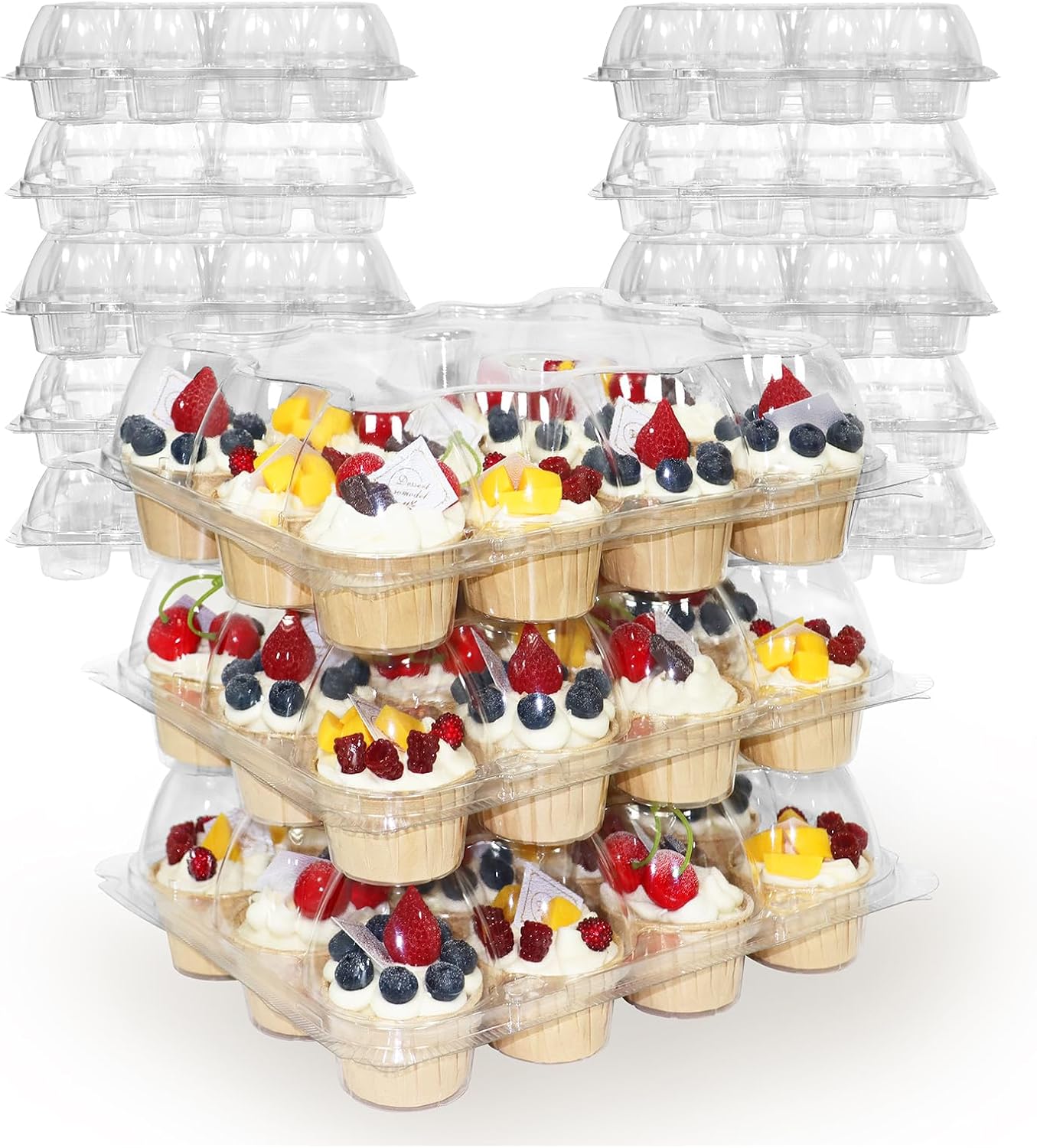 Durable 12 Count Cupcake Containers for Easy Transport and Storage