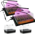 4-Pack Seed Starter Kit with Adjustable Grow Lights & Heat Mats