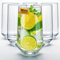 Crystal Beverage Glasses Set of 6 Hexagon Design for Drinks