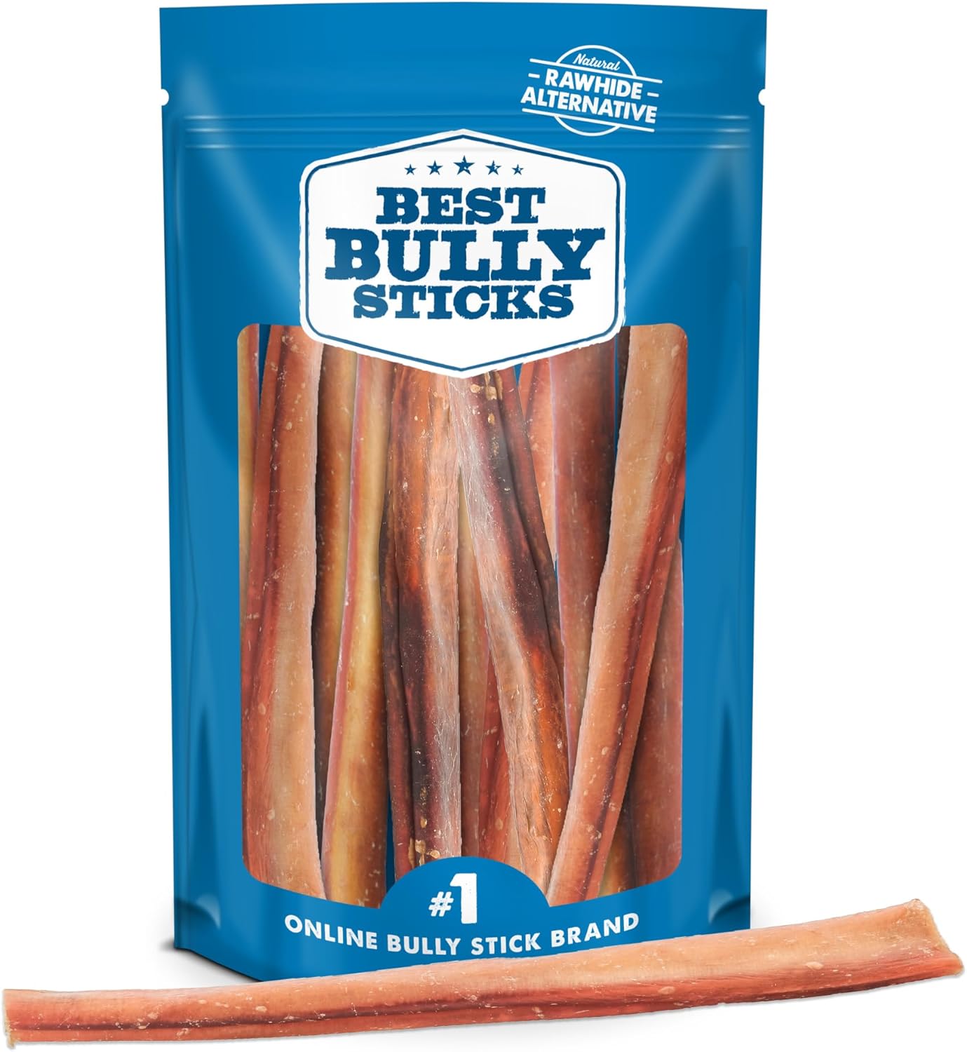 Natural Jumbo Bully Sticks for Large Dogs - 12 Inch Chews