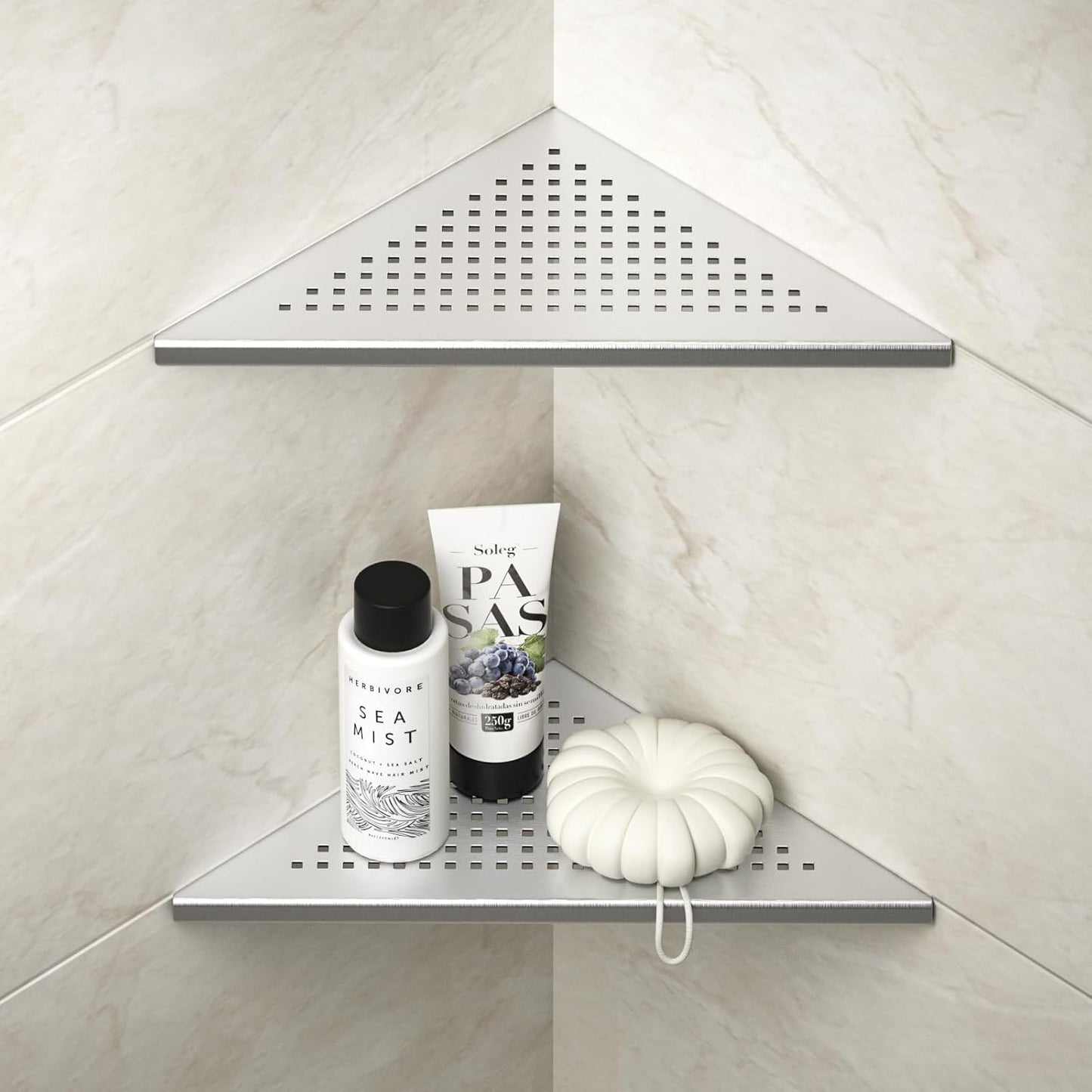 Corner Shower Shelves, 10in Brushed 304 Stainless Steel Set