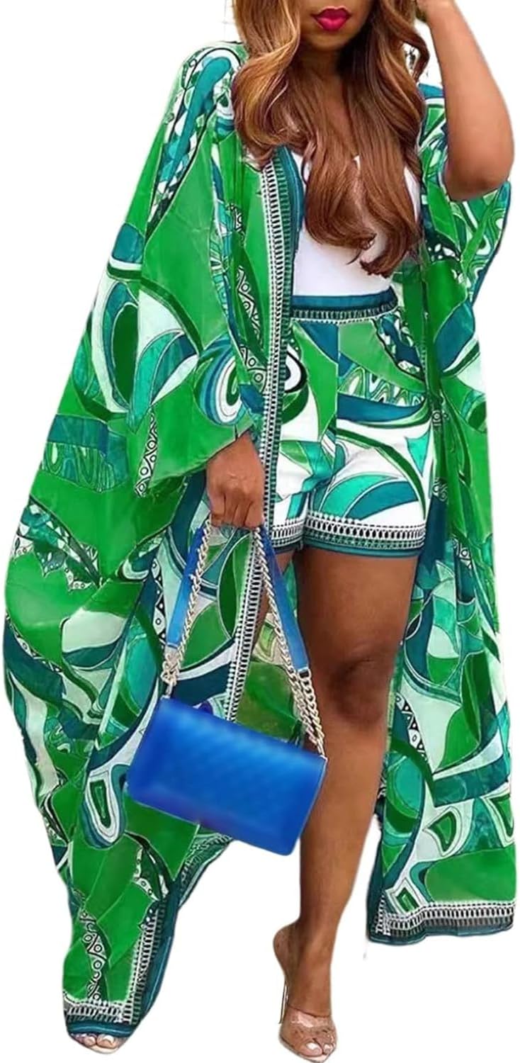 QegarTop Kimono Shorts Set for Women - Trendy Summer Outfits