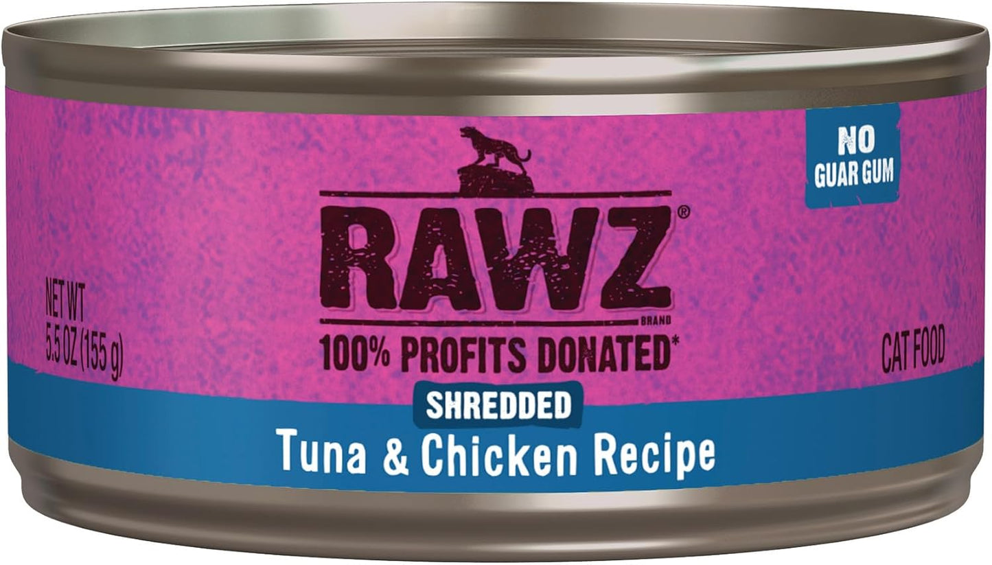 Rawz Natural Premium Shredded Canned Cat Food for True Carnivores