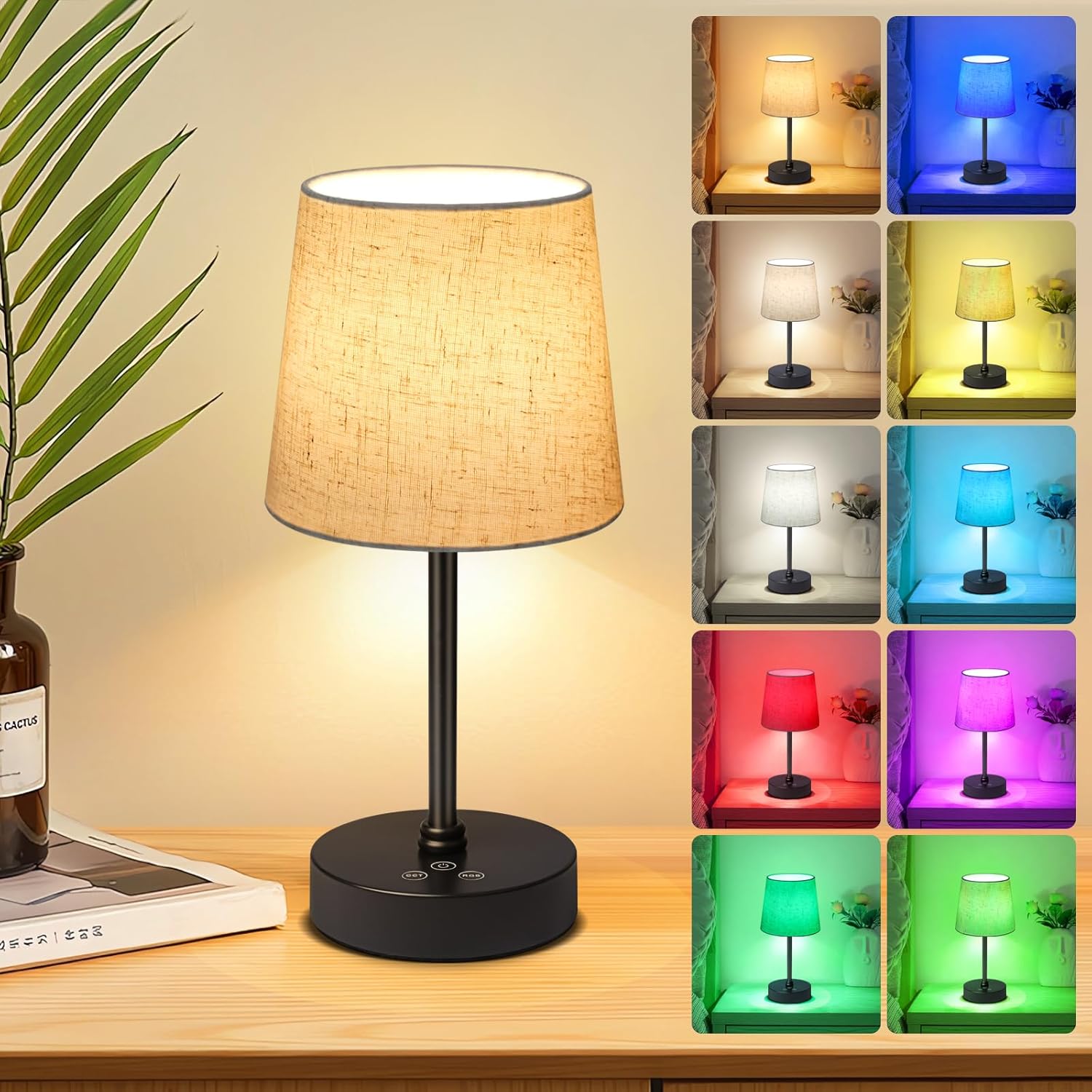 Portable Cordless Table Lamp: RGB Dimmable Light