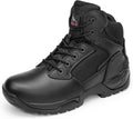 Mens Military Tactical Work Boots Side Zip - Leather Combat Boots