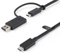 USB-C Cable with USB-A Adapter Dongle 3ft/1m - Hybrid 2-in-1
