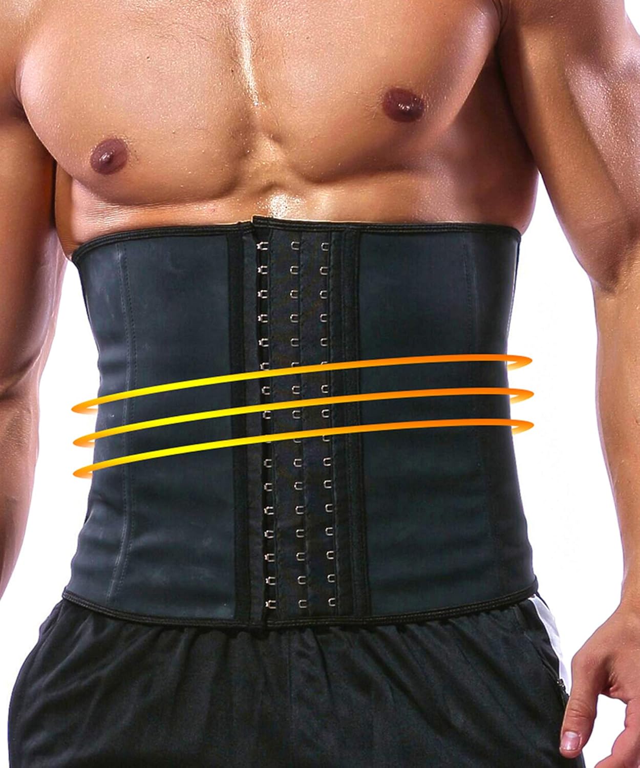 GainKee 100% Latex Men Waist Trainer Corsets for Fitness