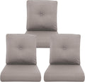 Patio Chair Cushions 3 Pack - Thick Water-Resistant 22x24 Seat Set