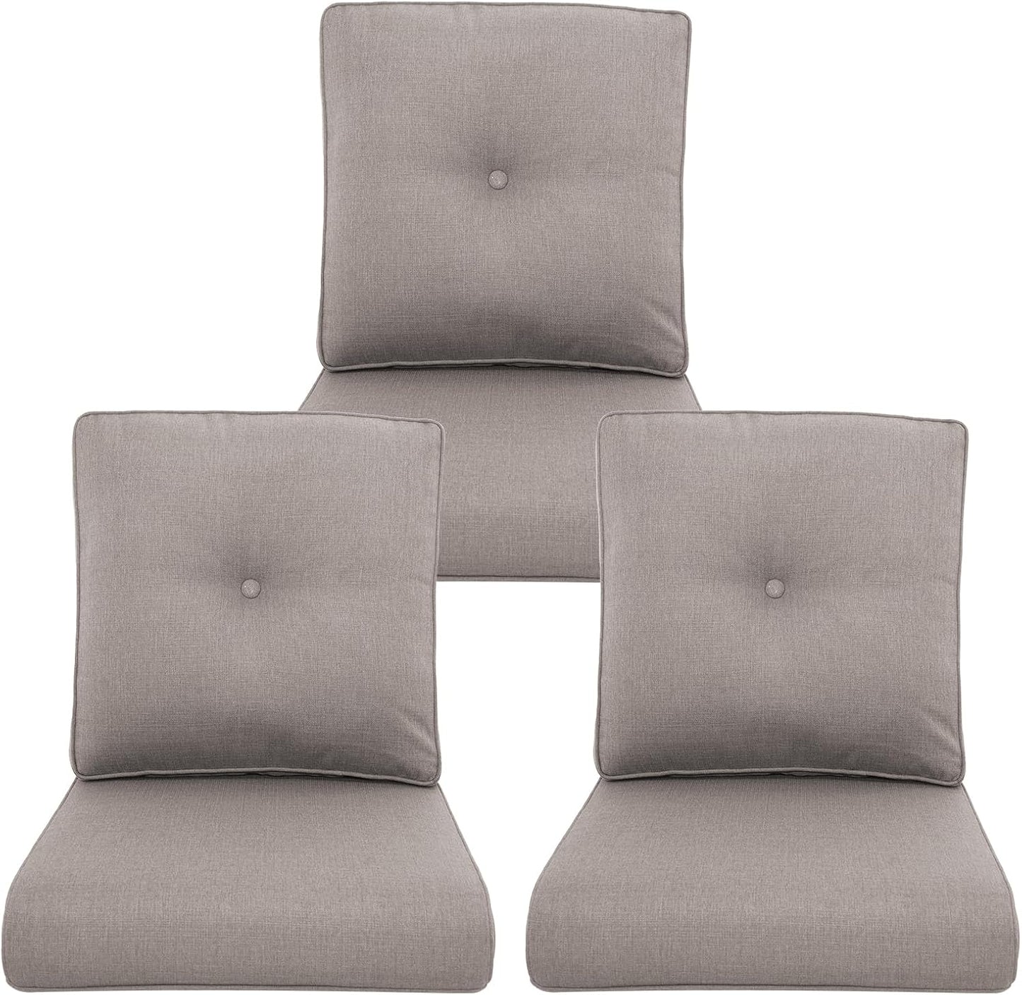 Patio Chair Cushions 3 Packs - Heavy Duty Water-Resistant Cushions