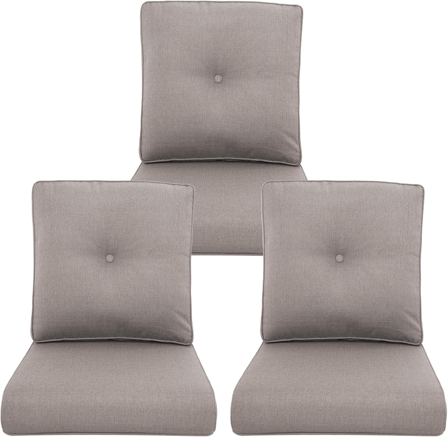Patio Chair Cushions 3 Packs - Heavy Duty Water-Resistant Cushions