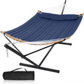 2 Person Hammock with Stand Included - Comfortable Curved Spreader Bar