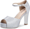 IDIFU Women's Mary Platform Chunky High Heels Sandals - Bridal Comfort
