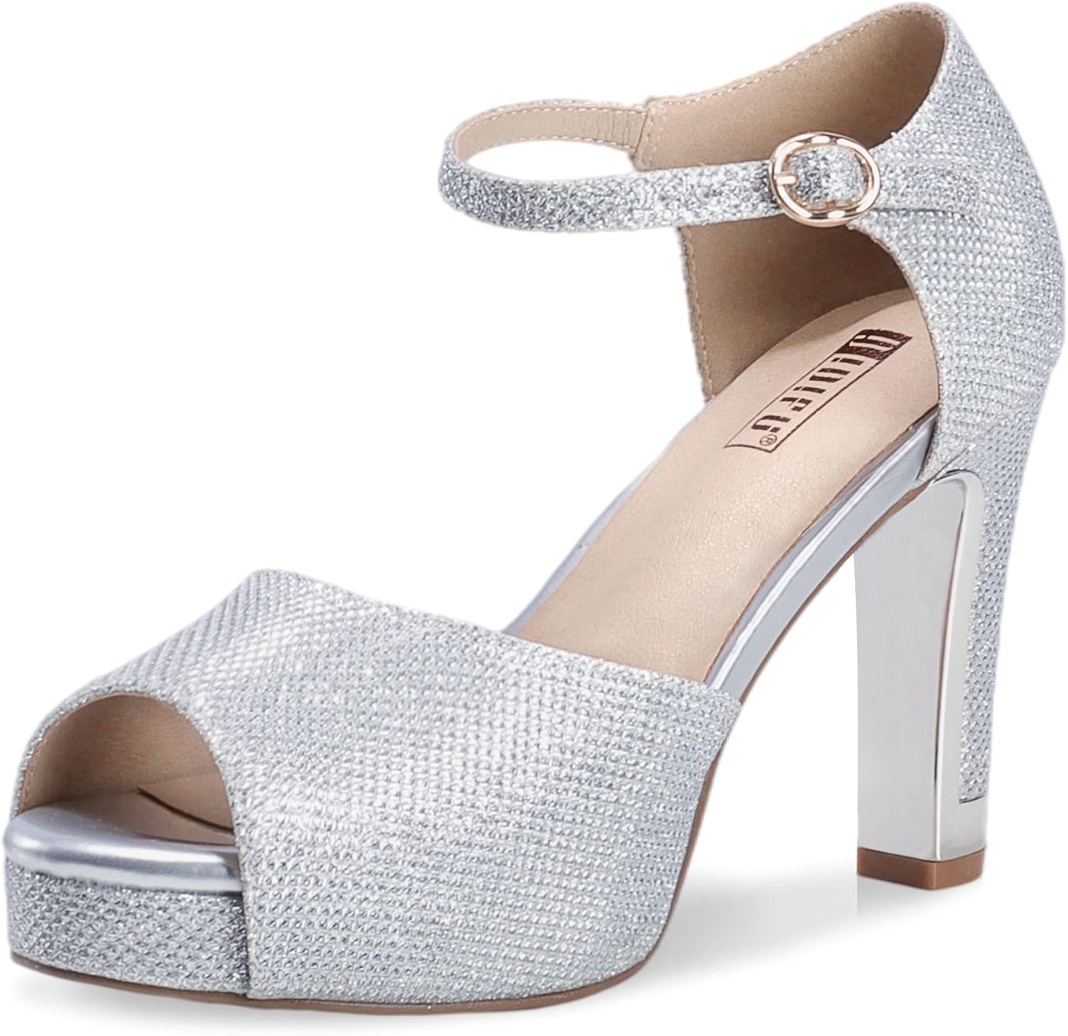 IDIFU Women's Mary Platform Chunky High Heels Sandals for Weddings