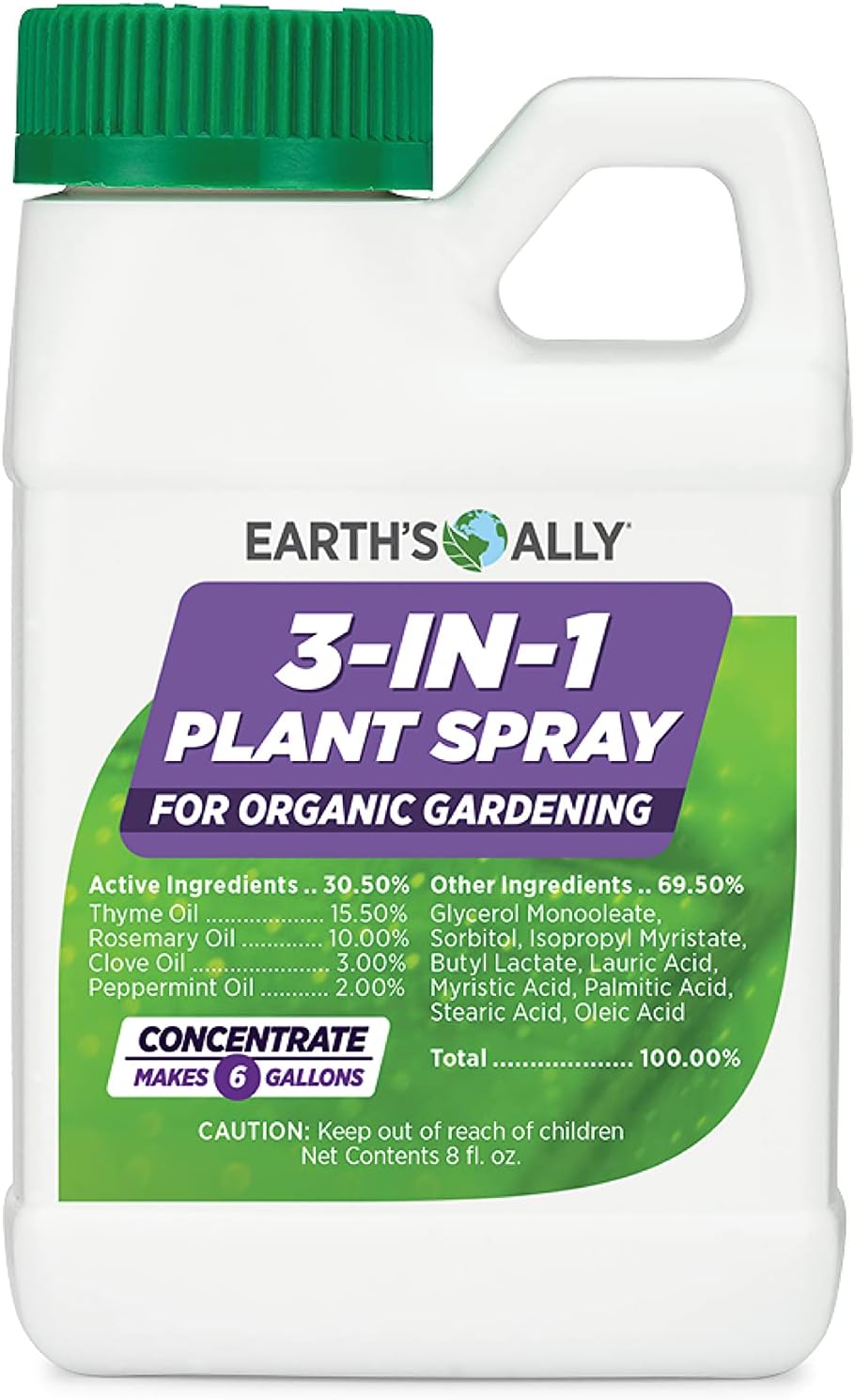Earth's Ally 3-in-1 Plant Spray for Organic Gardening Control