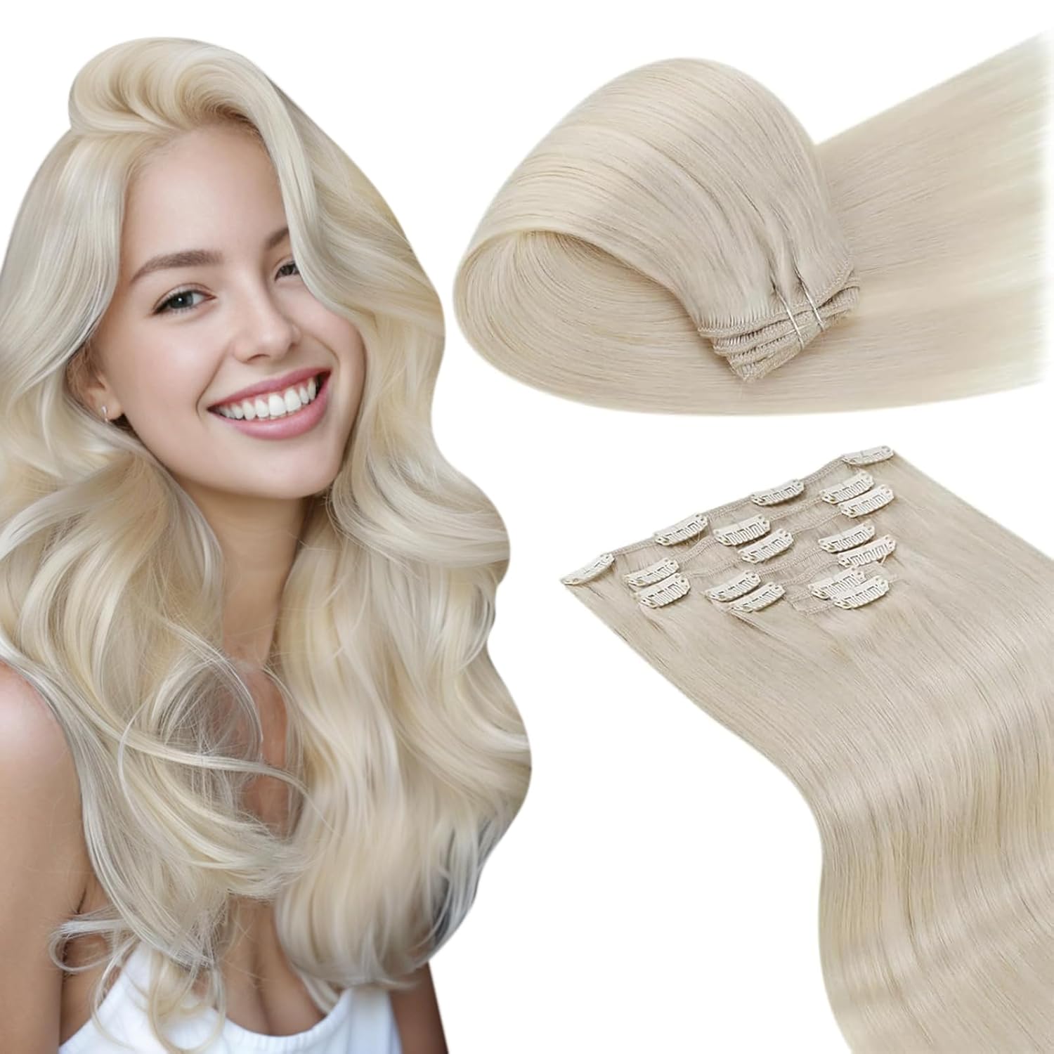 LaaVoo Human Hair Clip in Extensions for Full Volume Looks