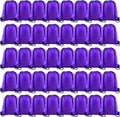Purple Drawstring Backpack Bulk 50-Pack - Reusable Gym & Travel Bags
