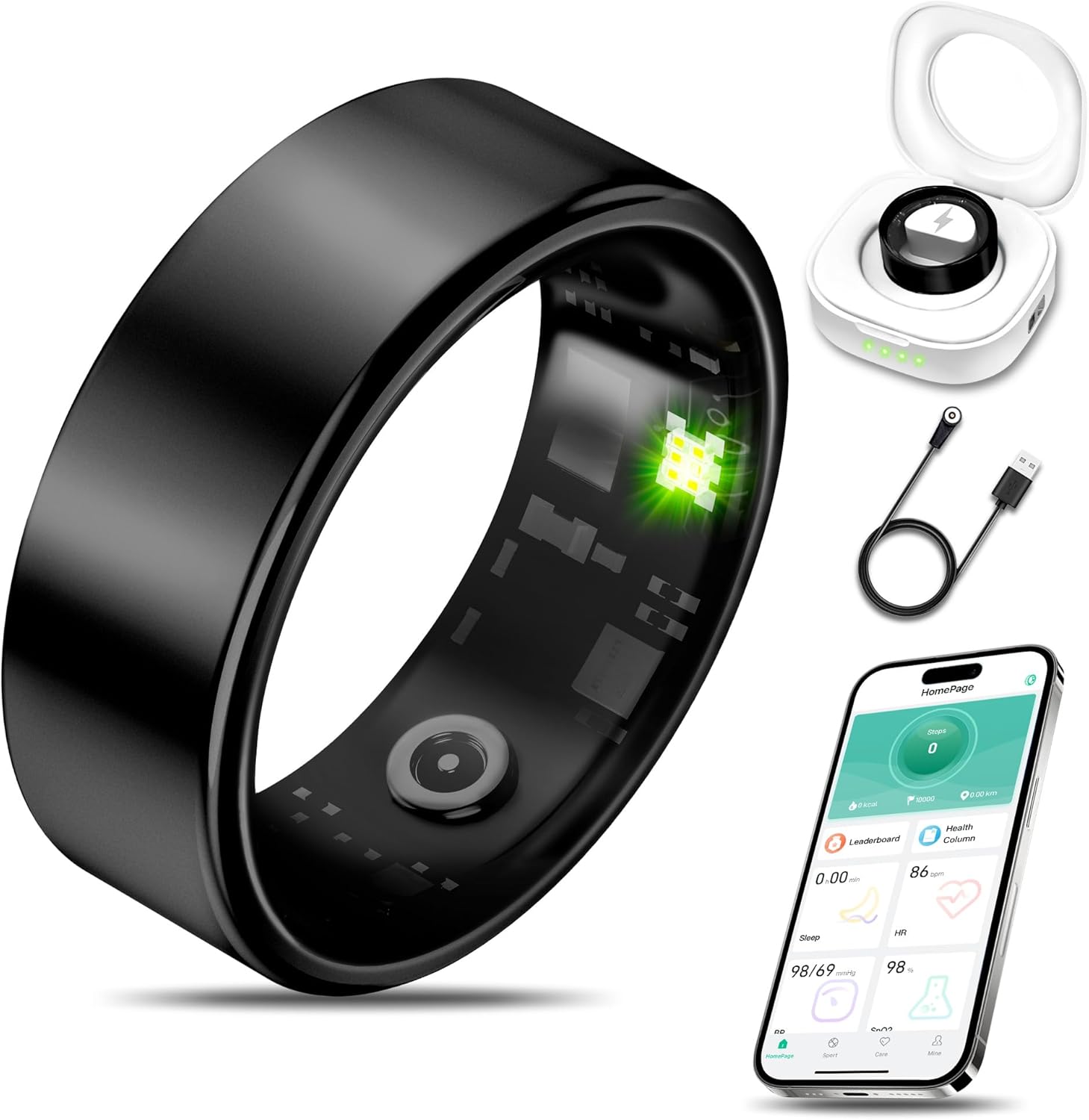 Smart Health Ring for Fitness Tracking, Heart Rate & More