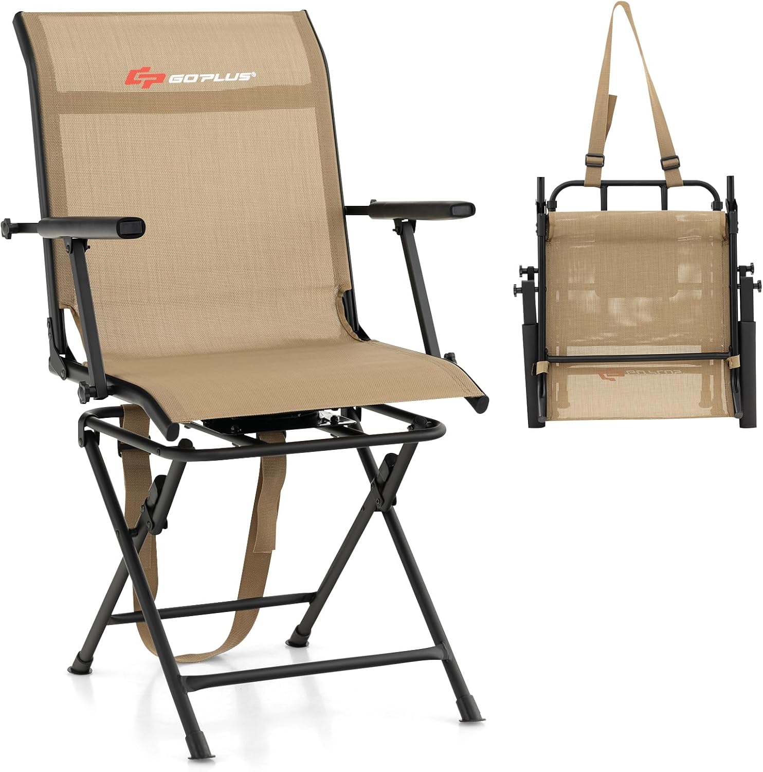 Goplus 360 Swivel Folding Hunting Chair for Ultimate Comfort