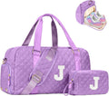 Travel Duffel Bag with Initial Pattern - Personalized Weekender Gift