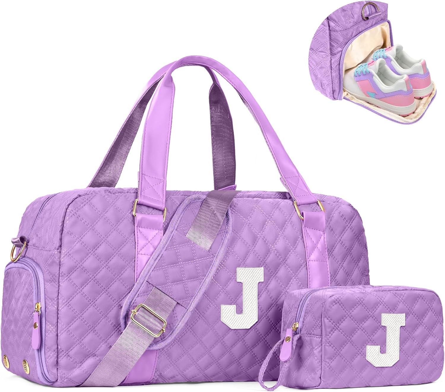 Personalized Initial Travel Duffel Bag for Women & Girls