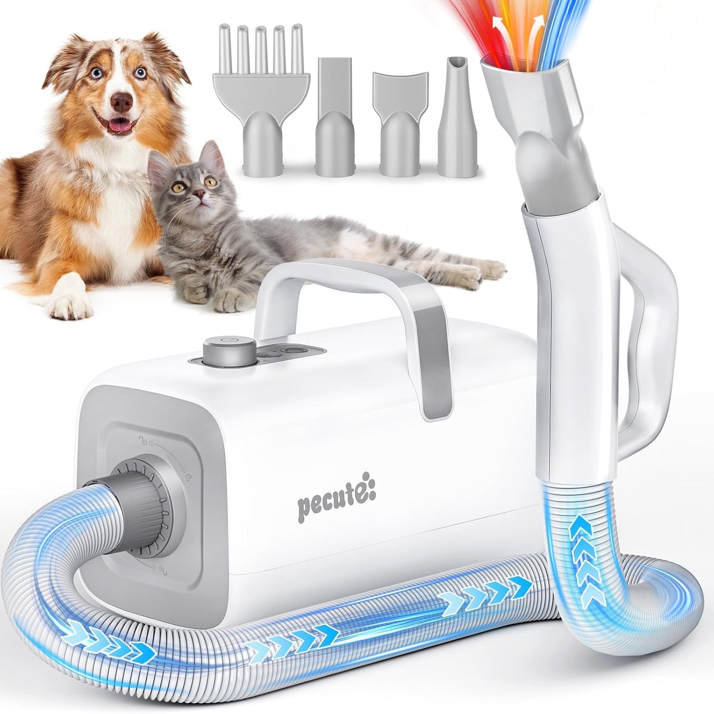 Pecute High-Velocity Dog Dryer: Fast Grooming Power