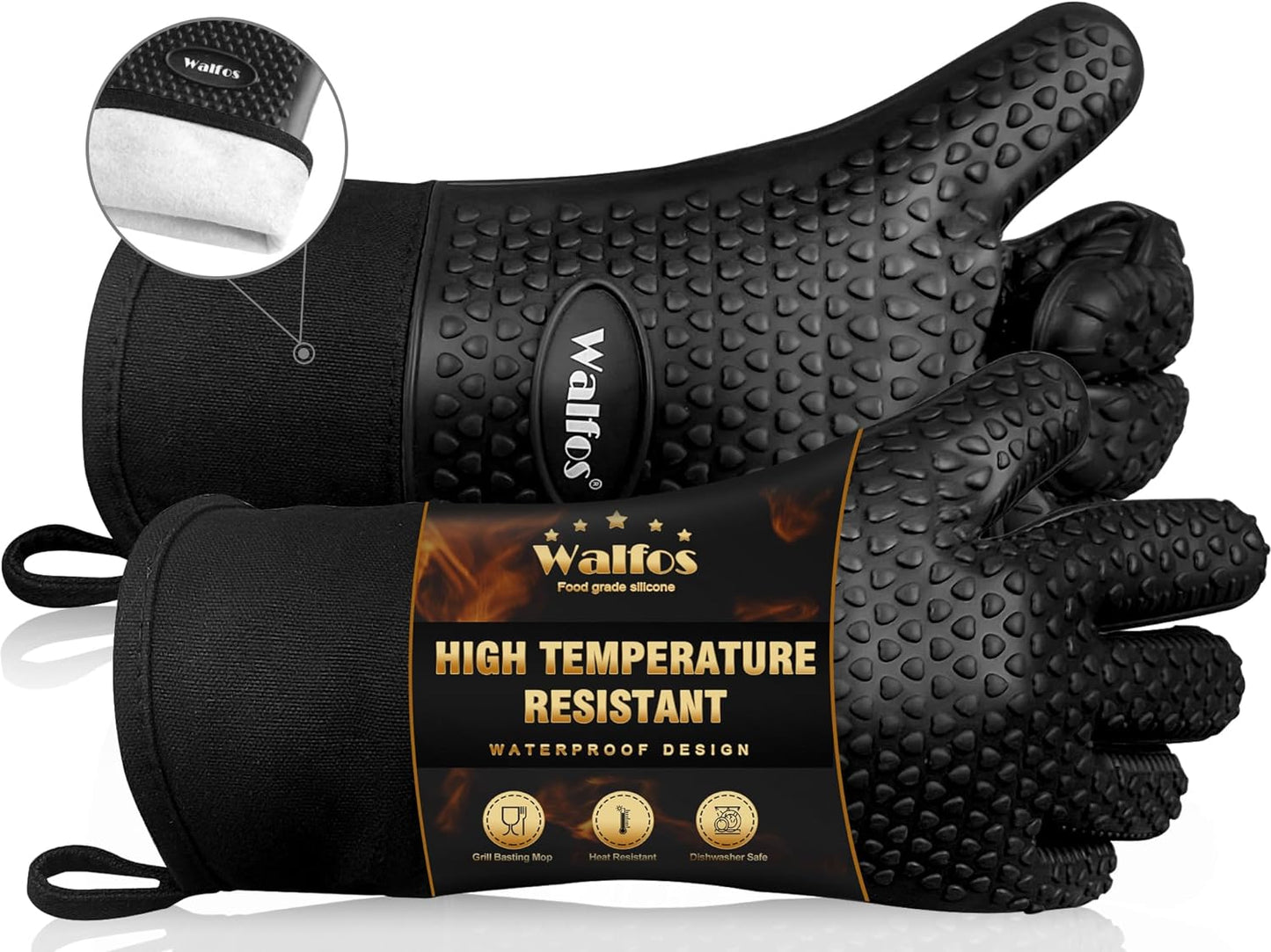 Walfos Heat-Resistant BBQ Gloves
