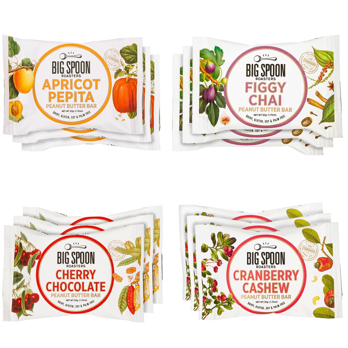 Nut Butter Bars Variety Pack with Non GMO Pea Protein 12 Count