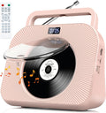 Desktop CD Player With Dual Speakers and Bluetooth - Portable Pink