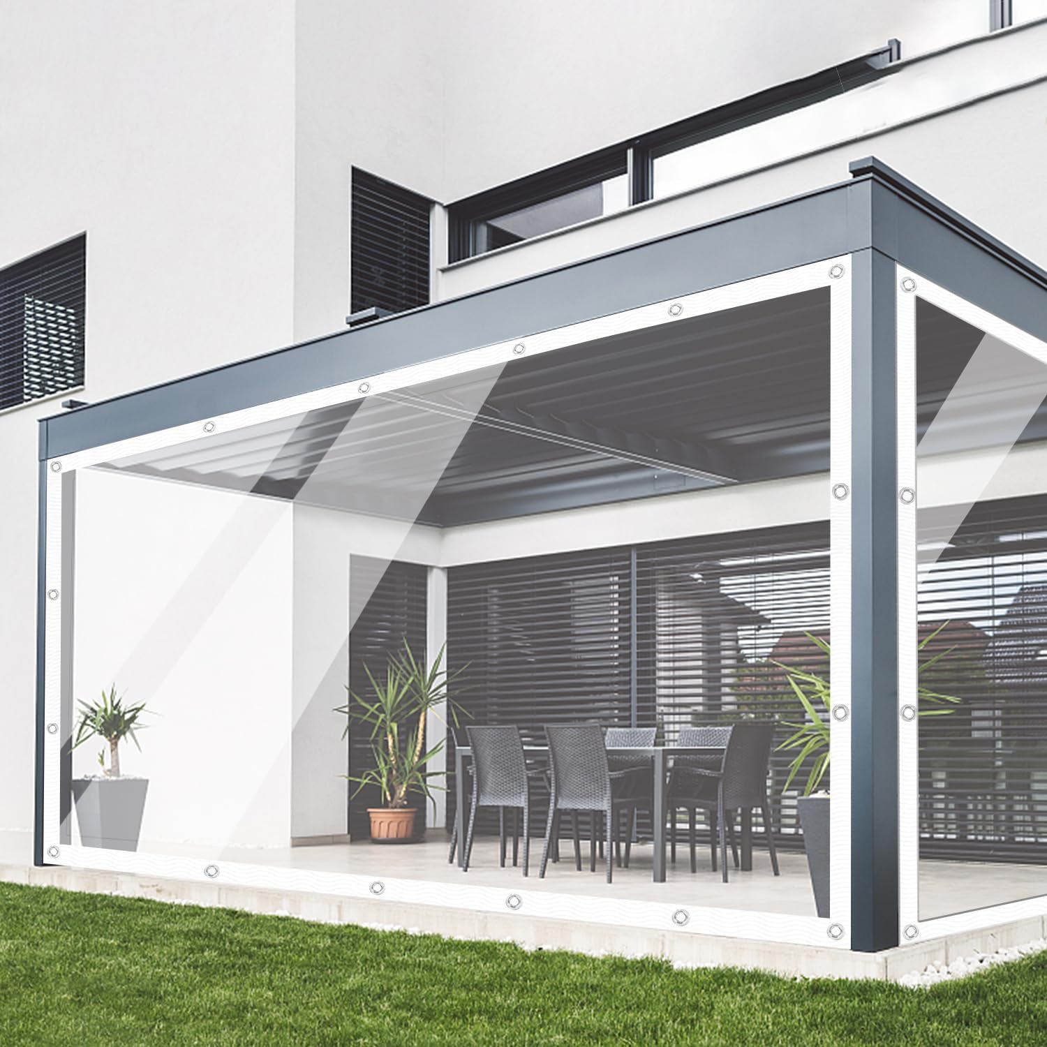 Clear Tarp 10ft x 12ft - Durable Waterproof PVC Tarpaulin Cover