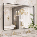LOAAO 48X40 Inch Black Metal Framed Bathroom Mirror Review