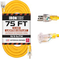 Iron Forge Cable Outdoor Extension Cord 75 Ft - Heavy Duty 10 Gauge
