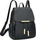 Leather Backpack Purse for Women A-Black - Compact Travel Daypack