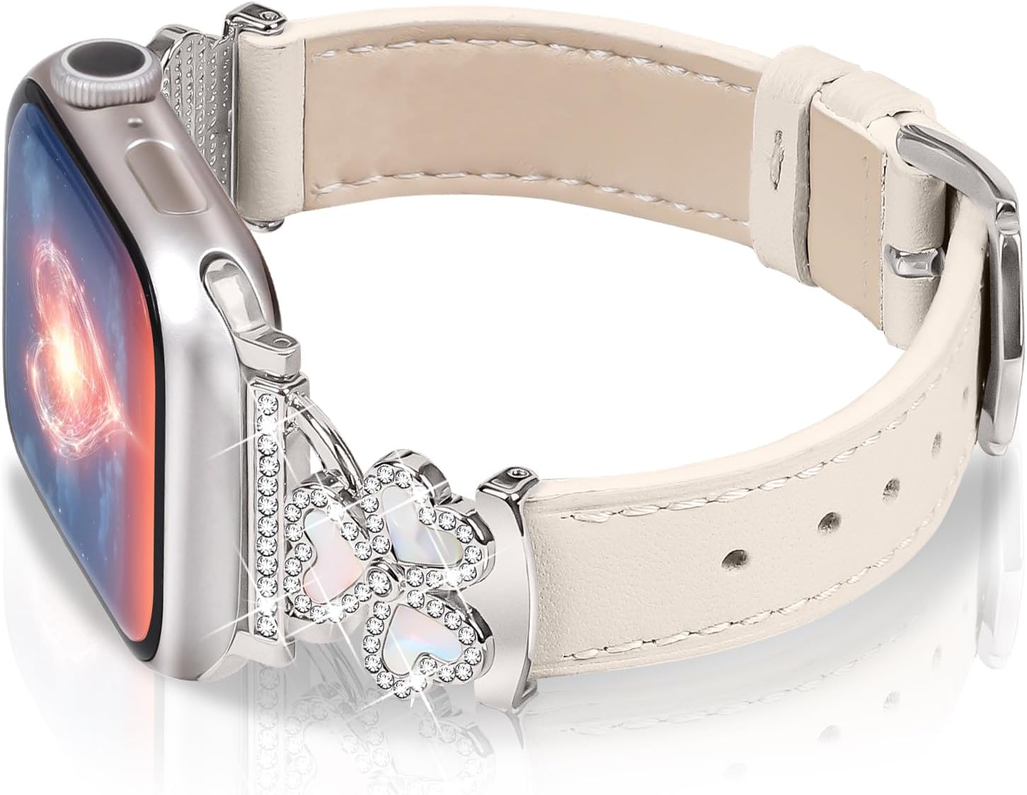 OULUCCI Designer Leather Watch Band - Stylish Hearts Buckle