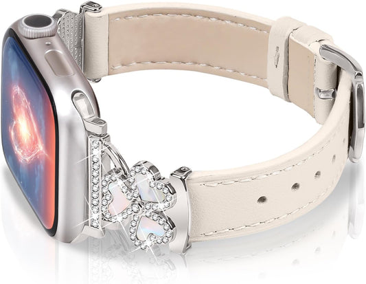OULUCCI Designer Leather Watch Band - Stylish Hearts Buckle