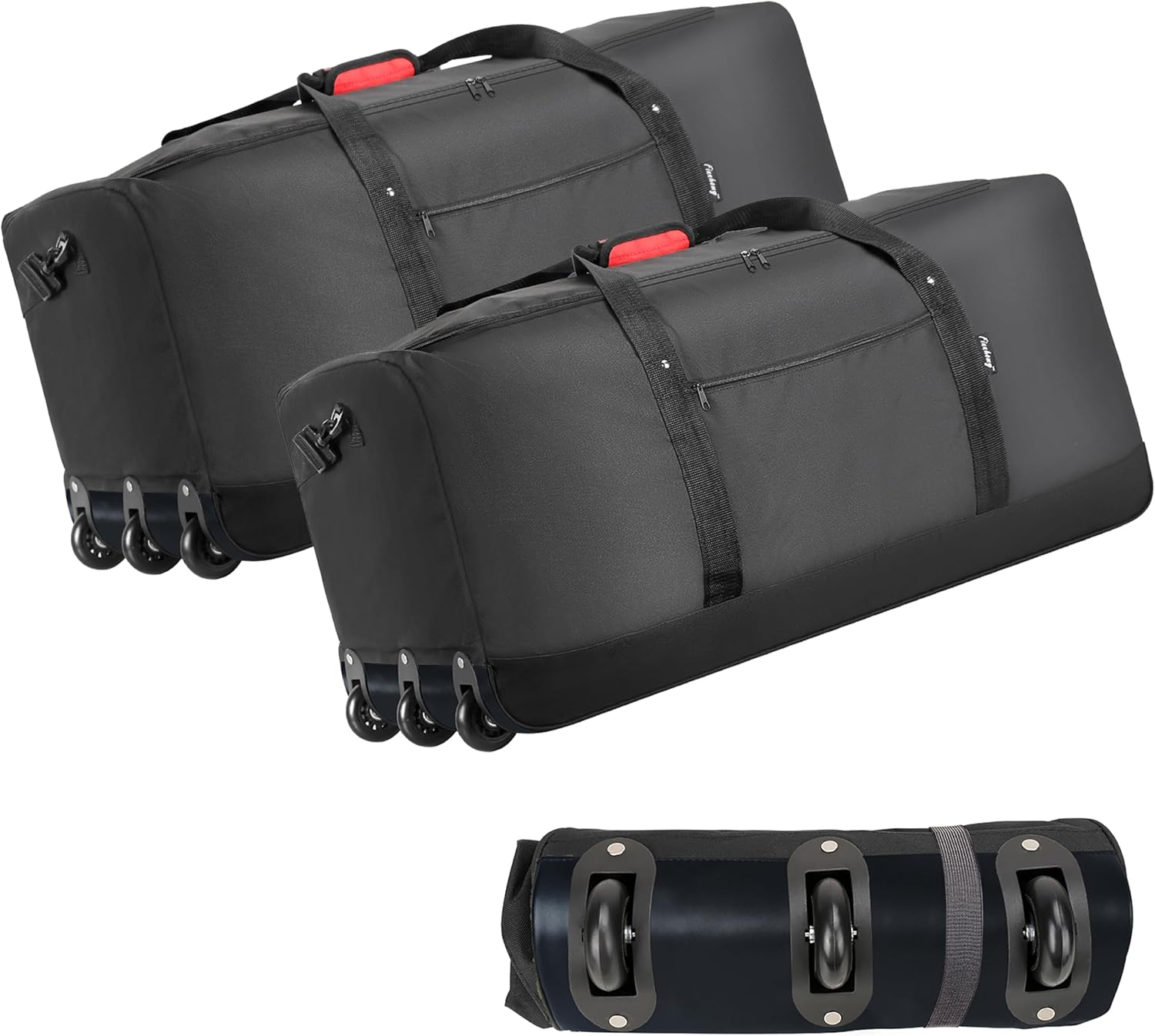 Finnhomy 120L Foldable Rolling Duffel Bag with 3 Wheels