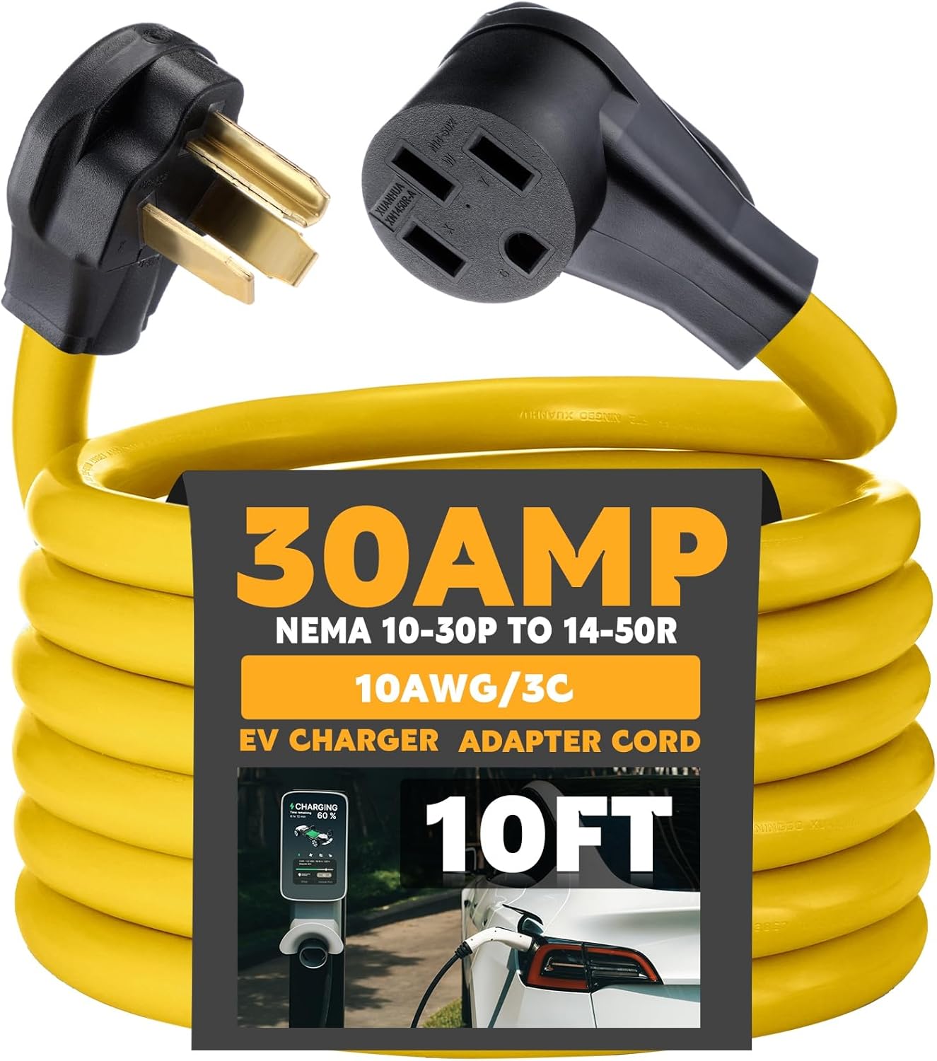 10ft EV Charger Adapter Cord for Level 2 Charging Needs
