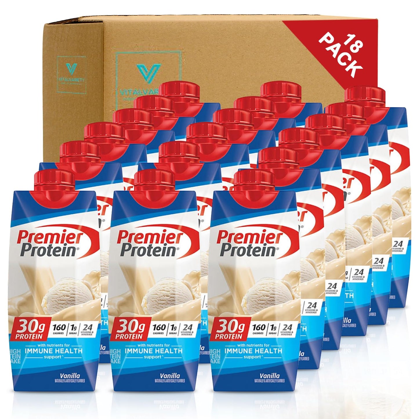 Premier Protein High Protein Shakes Variety Sampler Pack 18pk