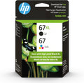 HP Original 67 Tri-Color and Black Ink Cartridges for Printing