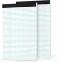Graph Paper Pad 8.5 x 11 2-Pack - 4x4 Grid Sheets for Notes & Drafts