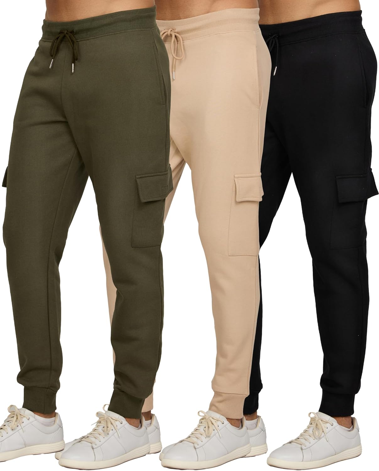 PURE CHAMP Mens Fleece Jogger Sweatpants with Zipper Pockets