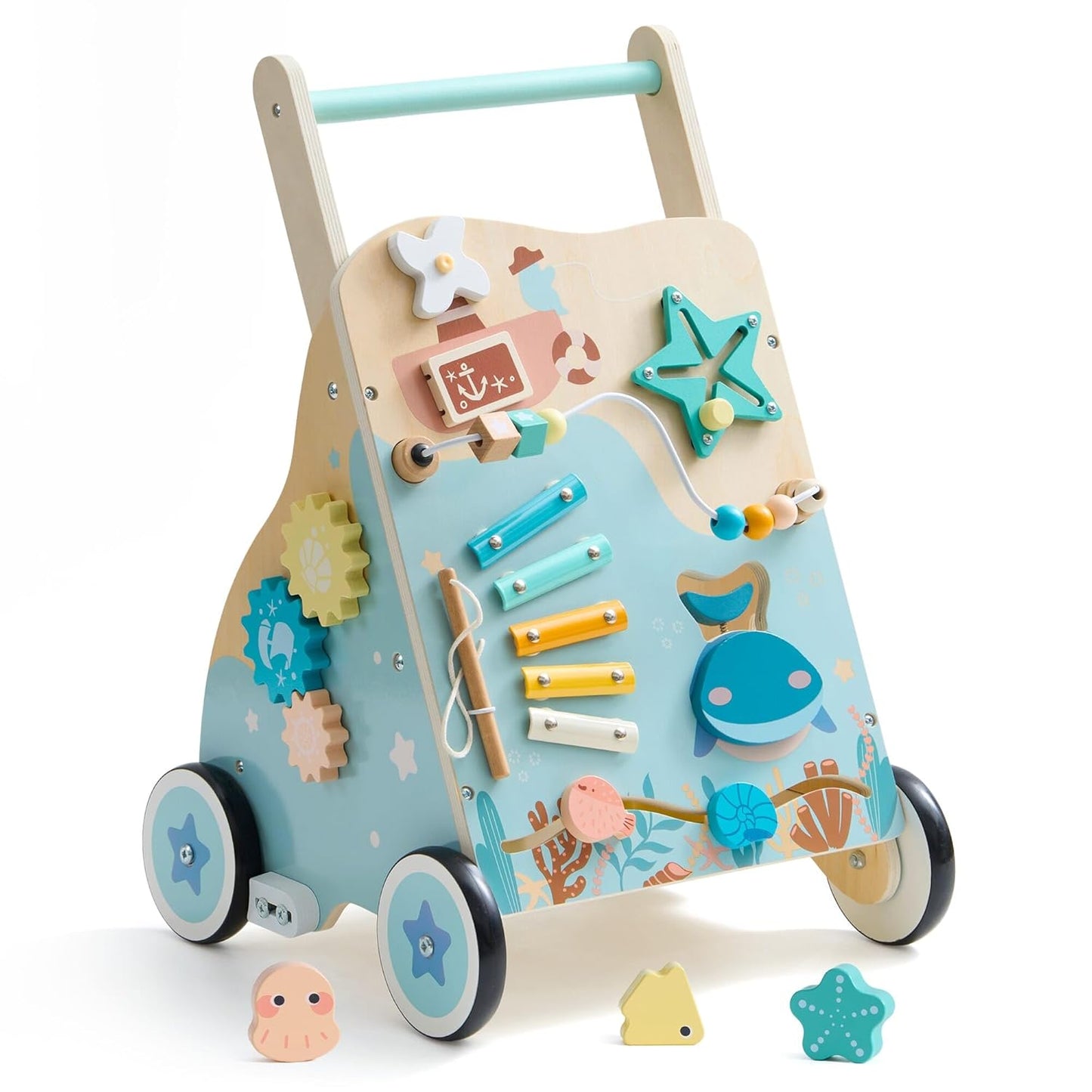 ROBUD Adjustable Baby Push Walker - Learn to Stand & Walk!