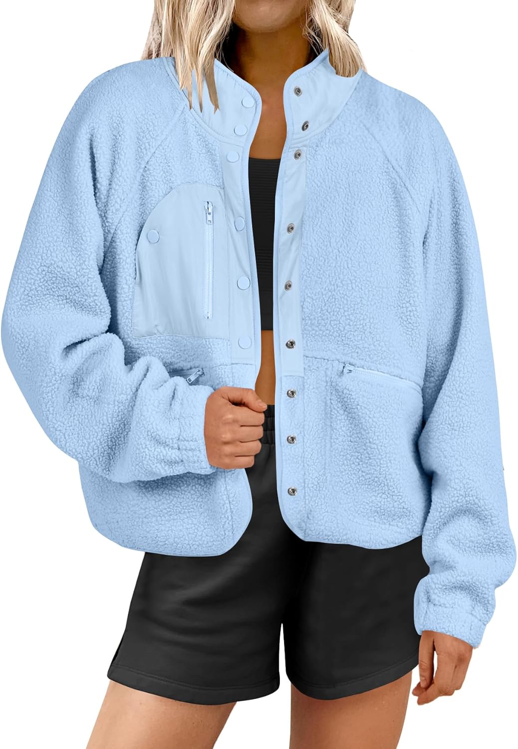 Womens Fuzzy Fleece Jacket for Fall Casual Style and Comfort