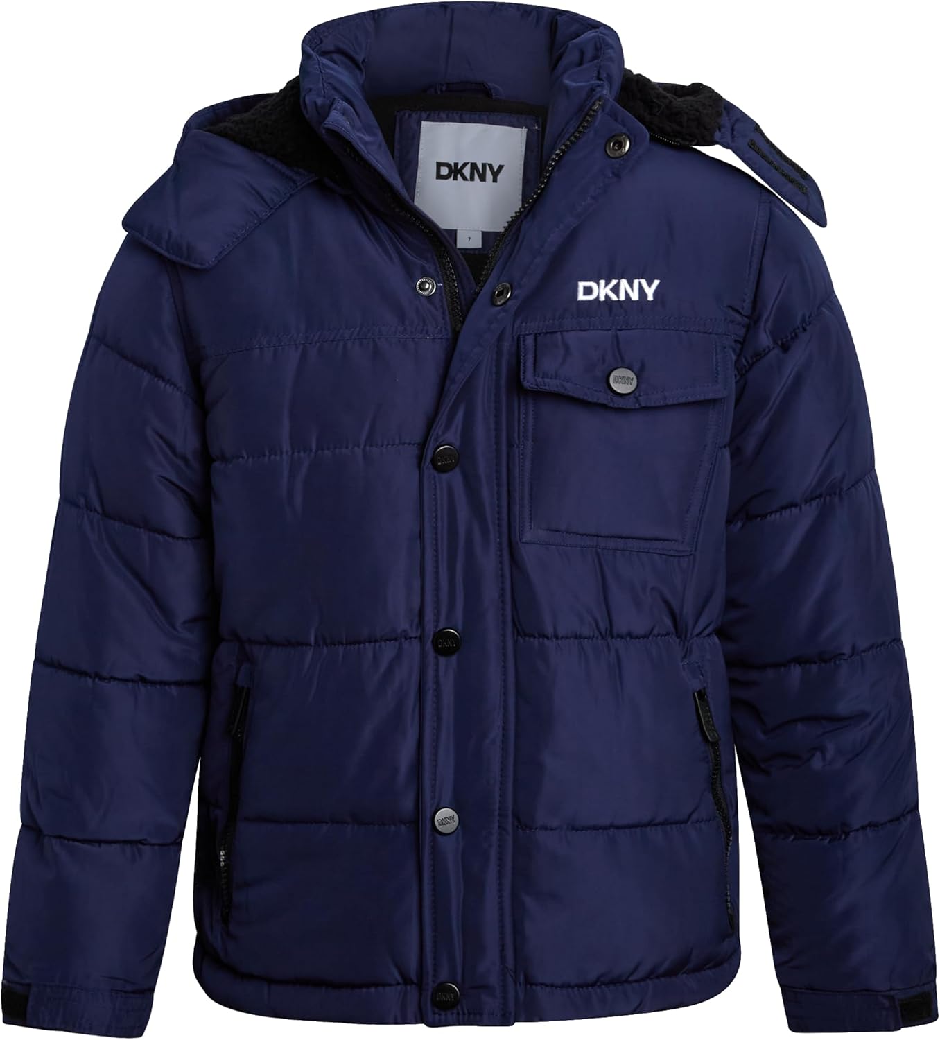 DKNY Boys Puffer Jacket - Cozy Insulated Winter Coat for Kids