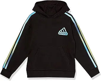 adidas Boys' Long Sleeve Fleece Pullover Hoodie for Comfort