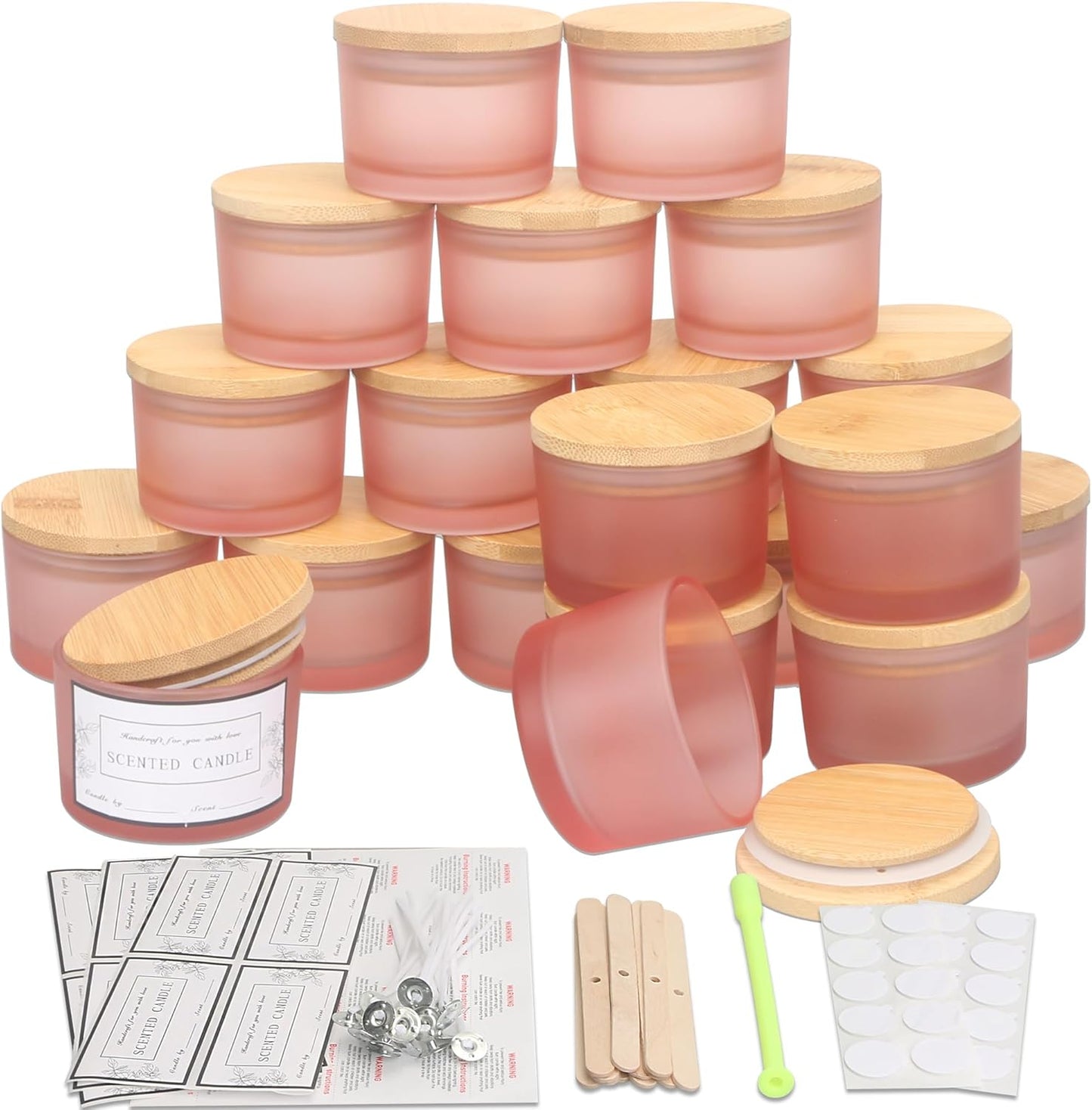 20 Pack 4 OZ Matte Pink Glass Candle Jars for Candle Making