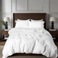 100% Linen Duvet Cover Set King Size - Breathable Natural French Flax