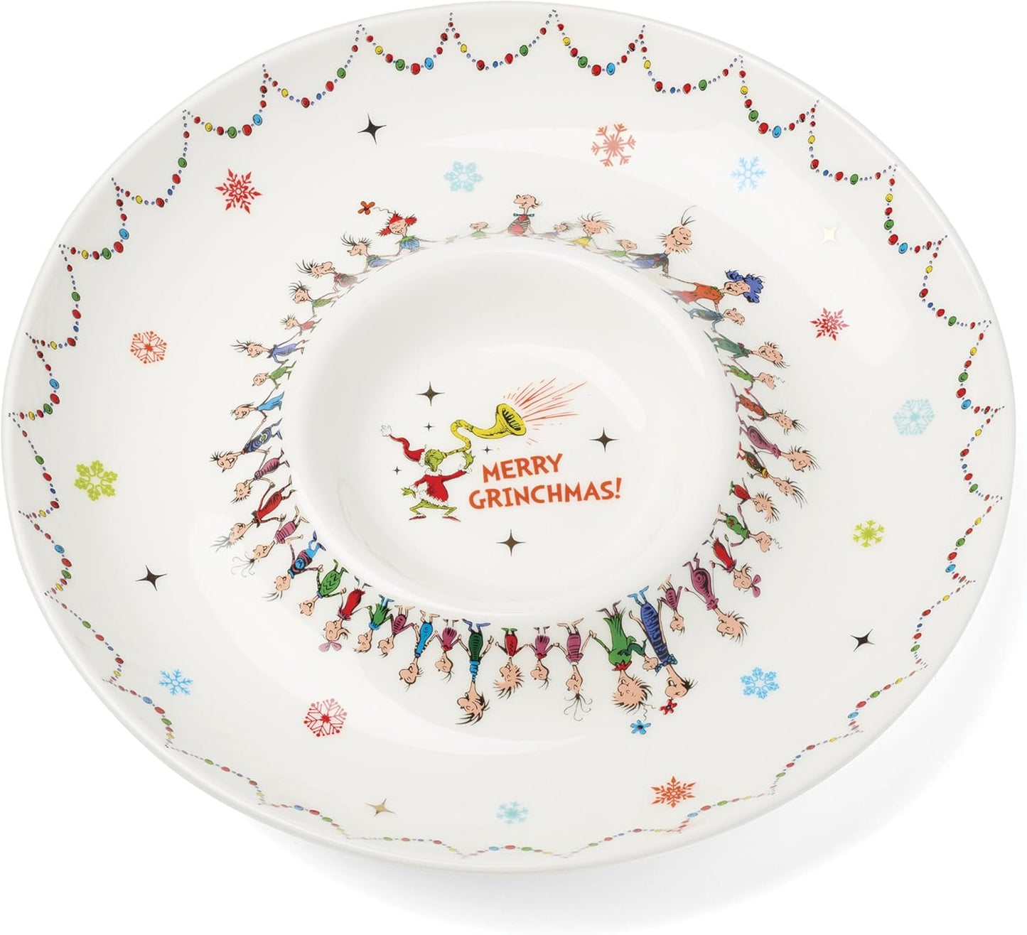 Lenox Merry Grinchmas Chip & Dip Bowl for Festive Serving